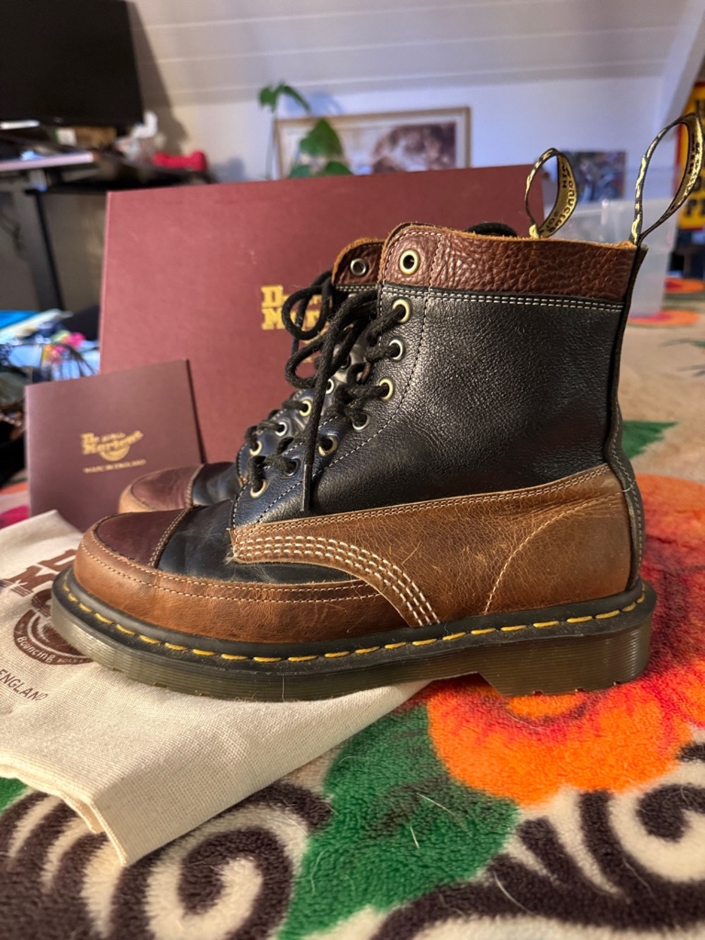 Dr. Martens (Made in England) 1460 Pascal Tc Deadstock Leather Lace-Up Boots - Picture 3 of 8